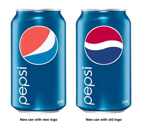 New Pepsi can with new and old logos