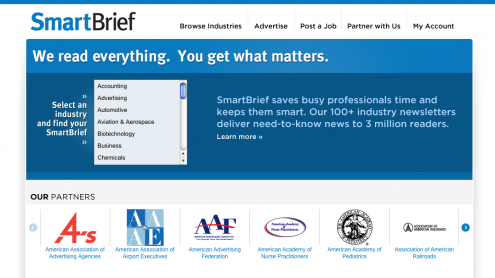 Screen shot smartbrief.com 2010
